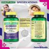 Spring Valley Extra Strength Melatonin Tablets with Lemon Balm Dietary Supplement for Sleep Support 10 mg 120 Ct 2 pk (240 Total) + Vitamin Vitality & Pill Container (4 Items)! view 3