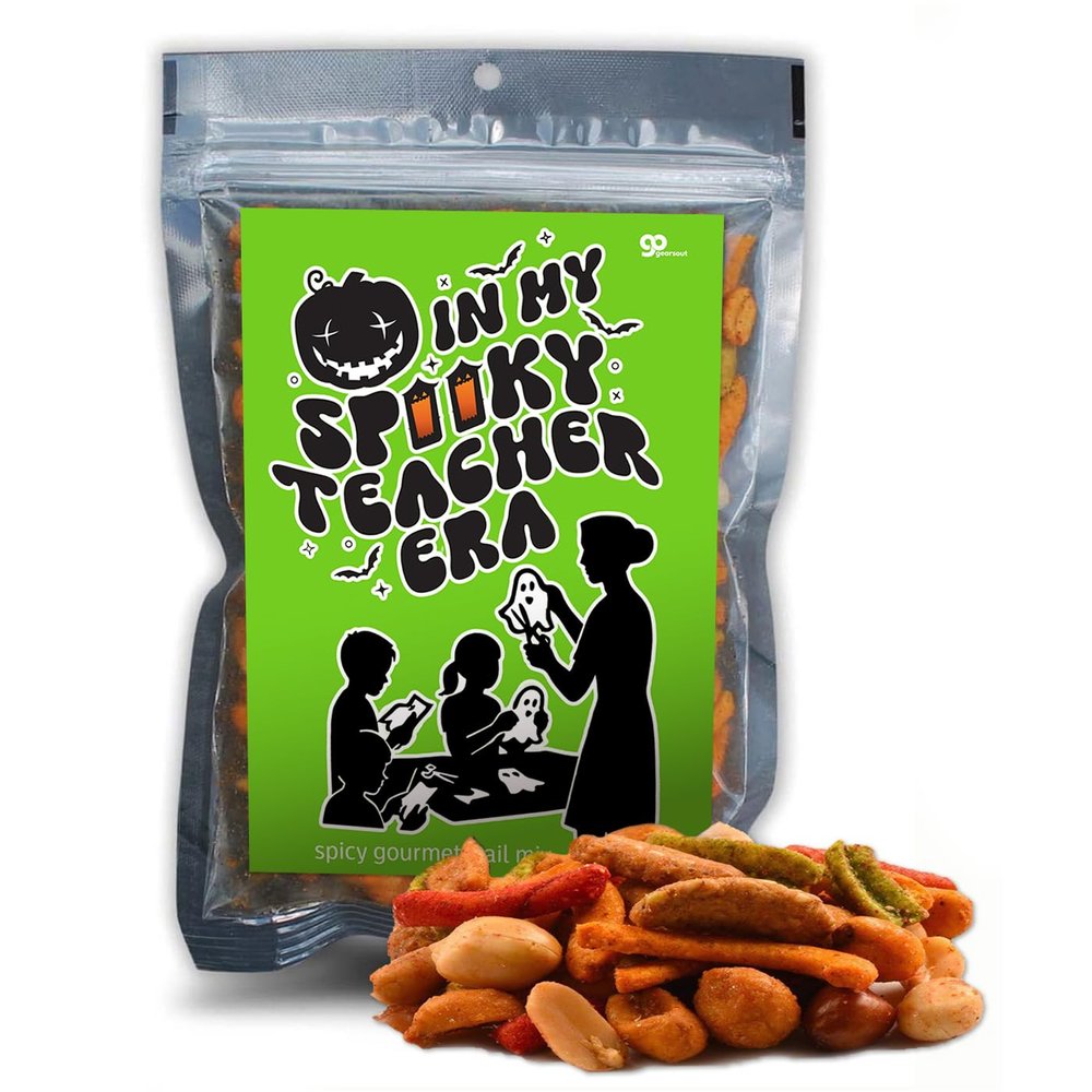 Spooky Teacher Era Trail Mix - Elementary School Snack Funny Halloween for Teachers High School Principal Staffroom Treats Fall Snack Basket Stuffers