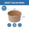 APSIC 300 Pack Kraft Paper Bowls, 32oz Disposable Salad Bowls, Round Paper Food Container for Meal Prep, Soup, Cereal, Chili, Snacks, Desserts, Parties, Catering & Takeout view 2