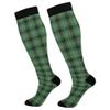 JUNZAN Plaid Green Black Women's Compression Long Socks Warm Circulation Knee Long Socks 15-20mmHg for Athetic Surgery view 1