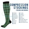 JUNZAN Plaid Green Black Women's Compression Long Socks Warm Circulation Knee Long Socks 15-20mmHg for Athetic Surgery view 4