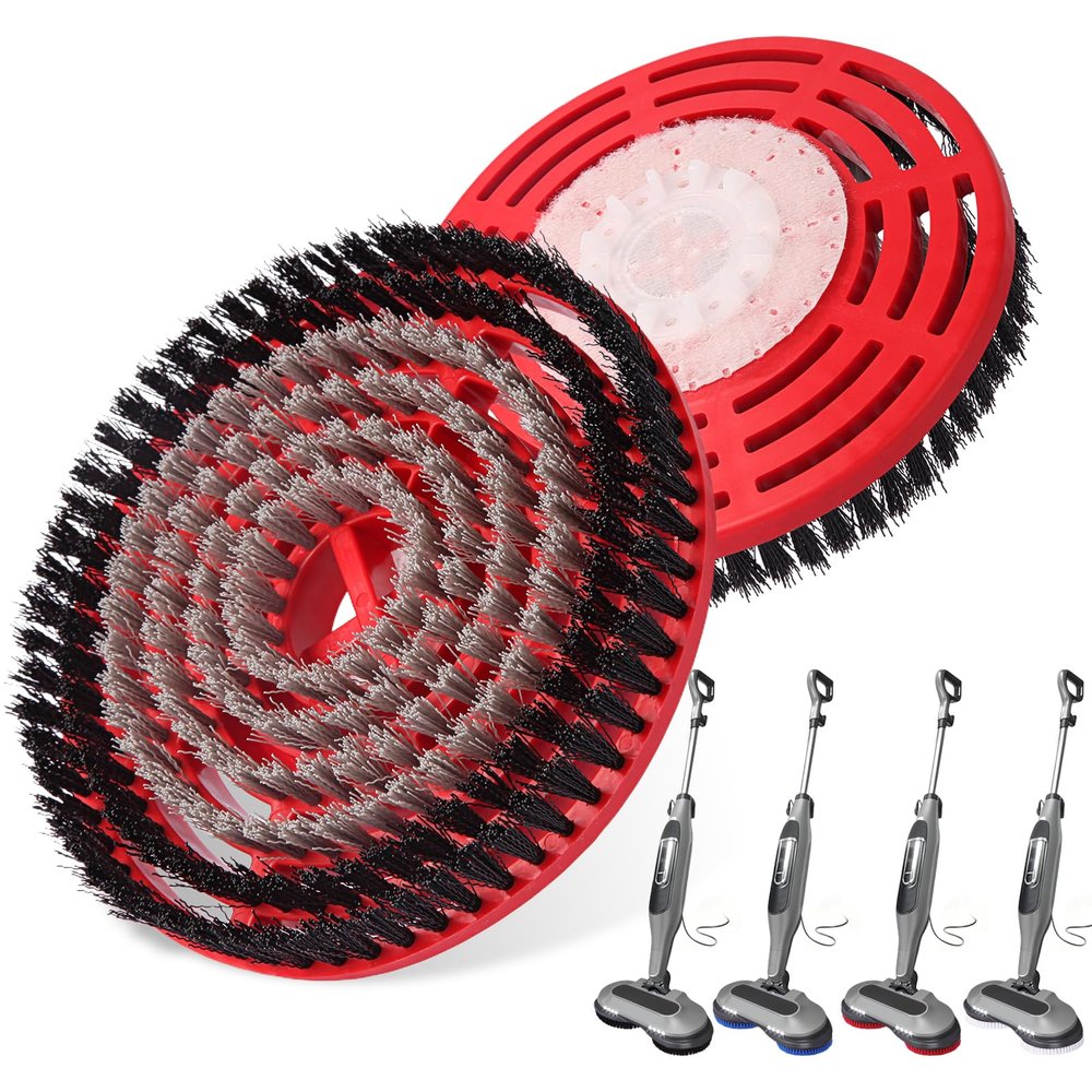 2PC S7001 Enhanced Replacement Brush Heads for Shark S8201/S7000 Series, for Deeper Cleaning of Hard Floors with Shark Steam Mops (Black Grey)