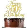 Xjddrmbh Happy 50th Birthday Cake Topper Gold Glitter party Decoration view 1