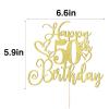 Xjddrmbh Happy 50th Birthday Cake Topper Gold Glitter party Decoration view 4