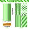 100 PCS Green Cellophane Treat Bags - 5x11 In Green Stripe & Polka Dot Candy Bags with 110 Gold Ties, Plastic Goodie Bag for Jungle Safari Birthdays, Dinosaur Parties, Garden Favors & Gift Packaging view 2