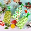 100 PCS Green Cellophane Treat Bags - 5x11 In Green Stripe & Polka Dot Candy Bags with 110 Gold Ties, Plastic Goodie Bag for Jungle Safari Birthdays, Dinosaur Parties, Garden Favors & Gift Packaging view 3