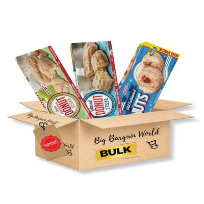 Big Bargain World Multipack Gift Box Glazed Donuts Pack Box Old Fashioned, Donuts Stick, Apple Donuts Stick Snack Cake Box Donut Bundle,Pastry Cake Sticks, 3 Pack Bundle Bonus Bookmark