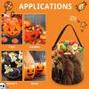 JTKBNVM Halloween Candy Bucket Treat Tote Bags with Handles Reusable Angry Roaring Lion Goody Bucket for Holiday Birthday Party Favor Supplies Collapsible Snack Goodie Basket Bags Gift Bag Decor view 3