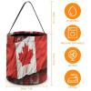 JTKBNVM Halloween Candy Bucket Treat Tote Bags with Handles Reusable Canadian Flag Goody Bucket for Holiday Birthday Party Favor Supplies Collapsible Snack Goodie Basket Bags Gift Bag Decor view 2