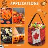 JTKBNVM Halloween Candy Bucket Treat Tote Bags with Handles Reusable Canadian Flag Goody Bucket for Holiday Birthday Party Favor Supplies Collapsible Snack Goodie Basket Bags Gift Bag Decor view 3