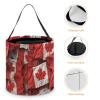 JTKBNVM Halloween Candy Bucket Treat Tote Bags with Handles Reusable Canadian Flag Goody Bucket for Holiday Birthday Party Favor Supplies Collapsible Snack Goodie Basket Bags Gift Bag Decor view 4