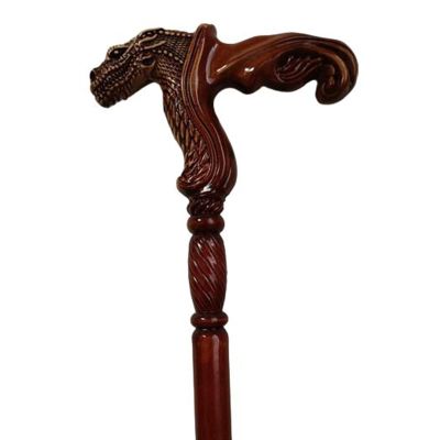 GRIPITHPY Animal Shape Hand Carved Walking Cane, Wooden Walking Stick Crutches, Comfort Ergonomic Handle Cane for Seniors Gifts, Men Women Old Elderly Walkings Cane(L 35.4", B)