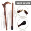 GRIPITHPY Animal Shape Hand Carved Walking Cane, Wooden Walking Stick Crutches, Comfort Ergonomic Handle Cane for Seniors Gifts, Men Women Old Elderly Walkings Cane(L 35.4", B) view 4
