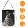 VIDI Halloween Candy Tote Bag - Retro Astronaut Trick Or Treat Bucket with Handles, Pumpkin Party Favor Basket view 2