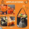 VIDI Halloween Candy Tote Bag - Retro Astronaut Trick Or Treat Bucket with Handles, Pumpkin Party Favor Basket view 3