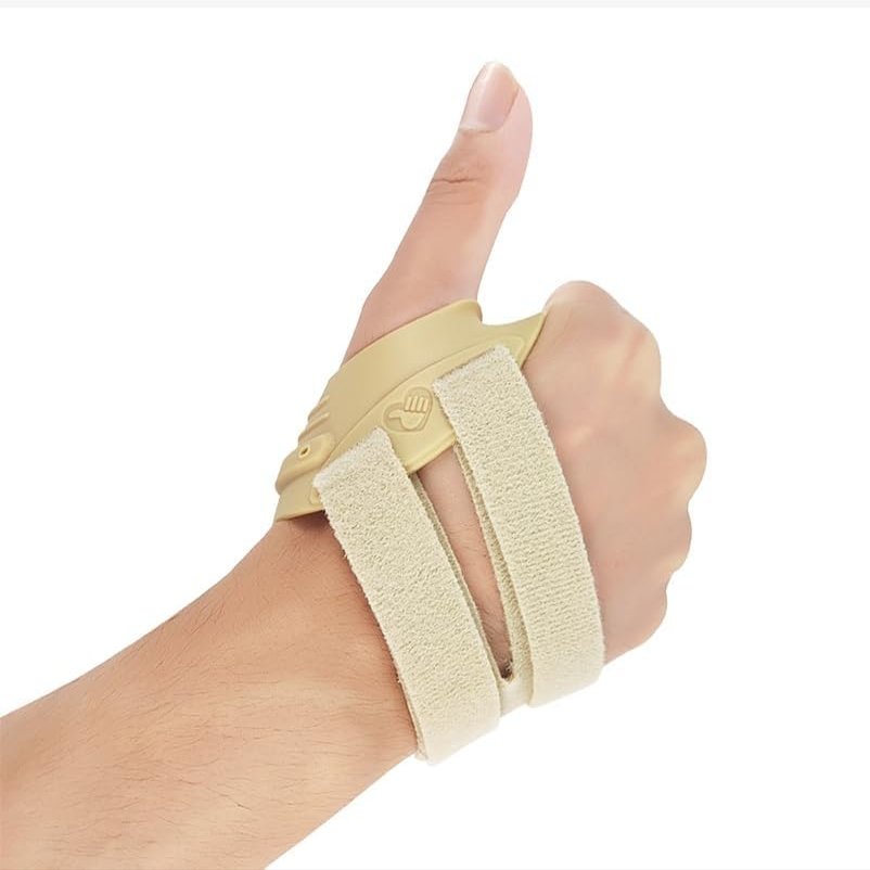 Cestmagu Comfort Thumb Splint For Cmc Joint Pain, Osteoarthritis, Tendonitis, Thumb Stabilization Orthosis Thumb Sleeve For Women And Men (Beige, Medium, Left)