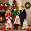 Coifrok Personalized Santa Sack with Initial & Name for Kids Customized Christmas Bags Drawstring Custom Large Christmas Gift Bags for Holiday Presents Santa Bag view 2