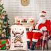 Coifrok Personalized Santa Sack with Initial & Name for Kids Customized Christmas Bags Drawstring Custom Large Christmas Gift Bags for Holiday Presents Santa Bag view 4