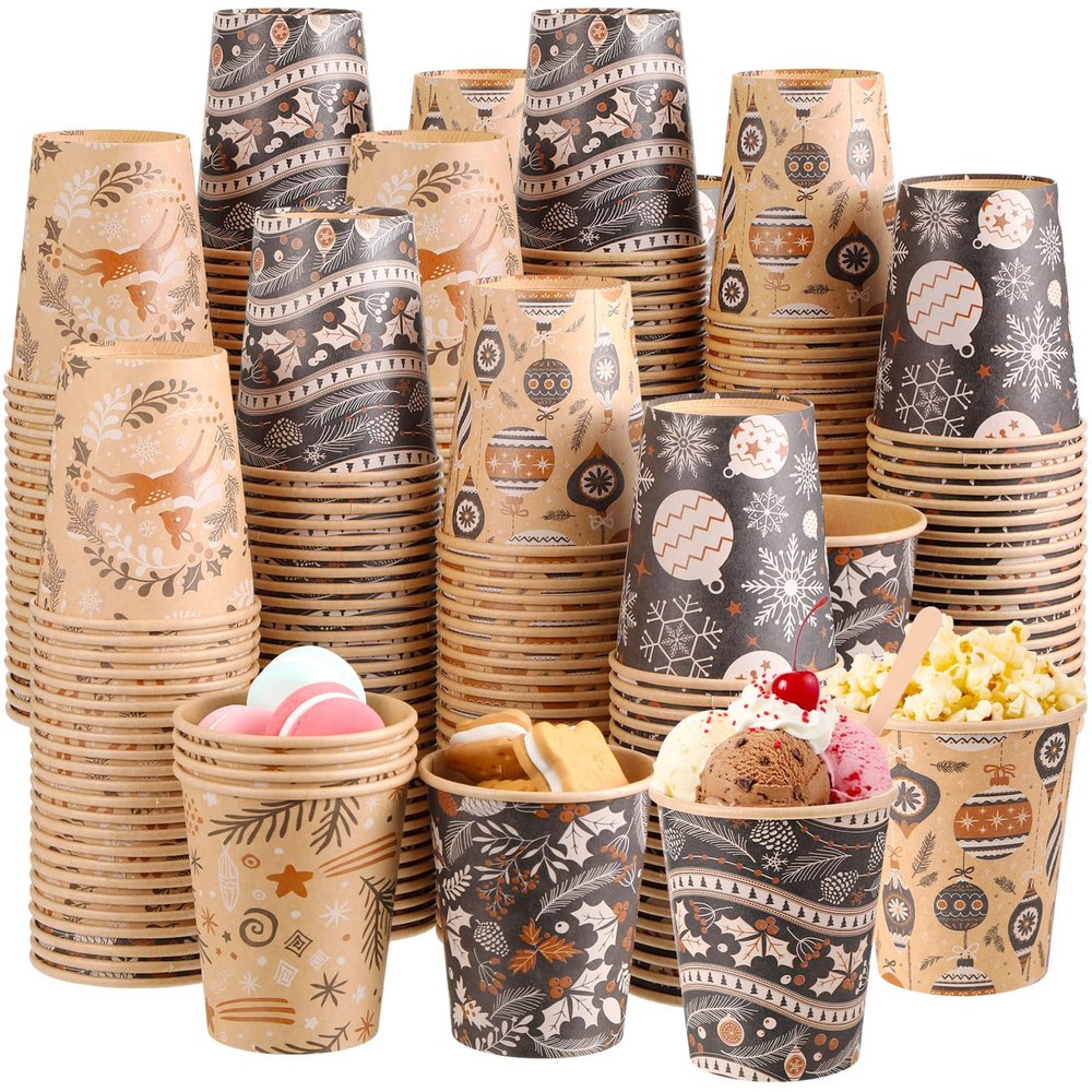 Qinyoung Floral Disposable Cups 8 oz Flower Coffee Tea Paper Cups for Spring, Birthday, Easter, Bridal Showers, Weddings, Tea Parties, Summer Party Supplies Daily Use, 6 Styles(120 Pcs,Modern)