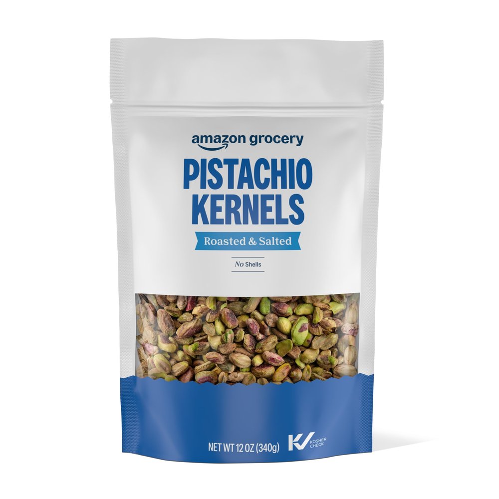 Amazon Grocery, Pistachio Kernels, Roasted & Salted, 12 Oz (Previously Happy Belly, Packaging May Vary)
