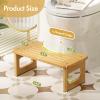 AmazerBath Bamboo Toilet Stool, Squat Potty Stool for Adults, Non-Slip Pooping Stools for Bathroom, Portable Potty Step Foot Stools, Assembly Required, 6.8'' view 2