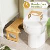 AmazerBath Bamboo Toilet Stool, Squat Potty Stool for Adults, Non-Slip Pooping Stools for Bathroom, Portable Potty Step Foot Stools, Assembly Required, 6.8'' view 4
