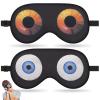 2 Pcs Sleep Mask for Kids Boys, Silk Eye Covers for Sleeping, Adjustable Strap & Light Blocking Design, Adult Children's Bedtime Blindfold for Travel and Home Use (Funny Eye) view 1