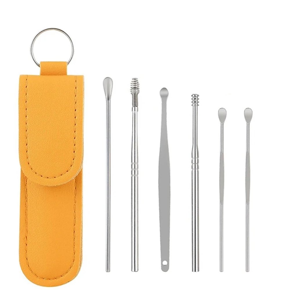 Earwax Removal Kit 6pcs Stainless Steel Ear Pick Cleaning Kit Clean Wax Cleaner Removal Tool Sticks Care(Green,10set)