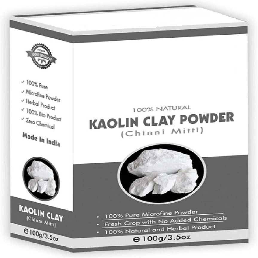 100% Organic Kaolin Clay Powder | Kaolin Clay Powder for Skin| Kaolin Powder for Skin, 100 Grams