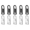10PCS Zipper Pull, Metal Zipper Pull Replacement Detachable Tabs Repair Kit for Luggage Clothing Backpacks Boots and Jackets Black+Silver view 1