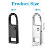 10PCS Zipper Pull, Metal Zipper Pull Replacement Detachable Tabs Repair Kit for Luggage Clothing Backpacks Boots and Jackets Black+Silver view 2