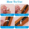 10PCS Zipper Pull, Metal Zipper Pull Replacement Detachable Tabs Repair Kit for Luggage Clothing Backpacks Boots and Jackets Black+Silver view 3