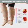 3 Pairs Plus Size Compression Socks: Wide calf Compression Stockings for Men Women - Extra Large 20-30 mmHg Compression Hose Support for Travel Nurses Running Pregnancy S/M Beige view 2