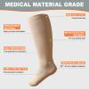 3 Pairs Plus Size Compression Socks: Wide calf Compression Stockings for Men Women - Extra Large 20-30 mmHg Compression Hose Support for Travel Nurses Running Pregnancy S/M Beige view 4