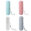 Chewtoyo Travel Toothbrush Holder Set Cylinder Cups 4 Pcs, Portable, Striped Texture, Detachable Design, Shower Ideal Gift, Use Multi, Available Gray, White, Green, In view 1