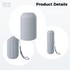 Chewtoyo Travel Toothbrush Holder Set Cylinder Cups 4 Pcs, Portable, Striped Texture, Detachable Design, Shower Ideal Gift, Use Multi, Available Gray, White, Green, In view 2