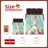 Drawstring Christmas Gift Bags with Tag Small Treat Goody Bags Reusable Gift Wrapping Sacks Pouches Xmas Presents Wrapping Bag Happy Easter Eggs Bunny Tail Candy Treat Bag for Party Favors Small view 3