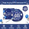 40th Birthday Decorations for Men,61Pcs Blue Silver 40th Birthday Decorations Tableware Include Happy 40th Birthday Plates and Napkins,Tablecloth,Forks for Men 40th Birthday Party Supplies,Serve 20 view 3
