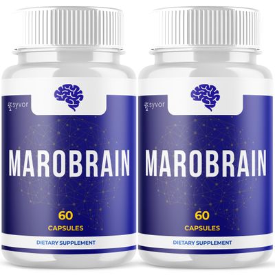 (2 Pack) Marobrain Capsules, Official Marobrain Pills with All Natural Ingredients, Advanced Formula Brain Health Support Supplement with Max Strength Premium Vitamins for Women & Men (120 Capsules)