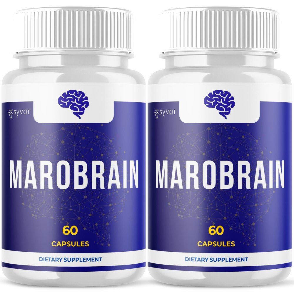 (2 Pack) Marobrain Capsules, Official Marobrain Pills with All Natural Ingredients, Advanced Formula Brain Health Support Supplement with Max Strength Premium Vitamins for Women & Men (120 Capsules)