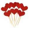 100 Pcs Heart Cupcake Toppers Rustic Paper Picks Wedding Engagement Party Decorations Birthday Cake Picks Valentines Anniversary Dessert Supplies (Red) view 1