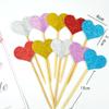 100 Pcs Heart Cupcake Toppers Rustic Paper Picks Wedding Engagement Party Decorations Birthday Cake Picks Valentines Anniversary Dessert Supplies (Red) view 2