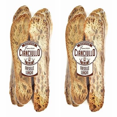 Cianciullo Freselle, Traditional Italian Toasted Bread, Pack of 2, 10.58 Oz, Crunchy Apulian Bread for Serving with Tomatoes and Basil