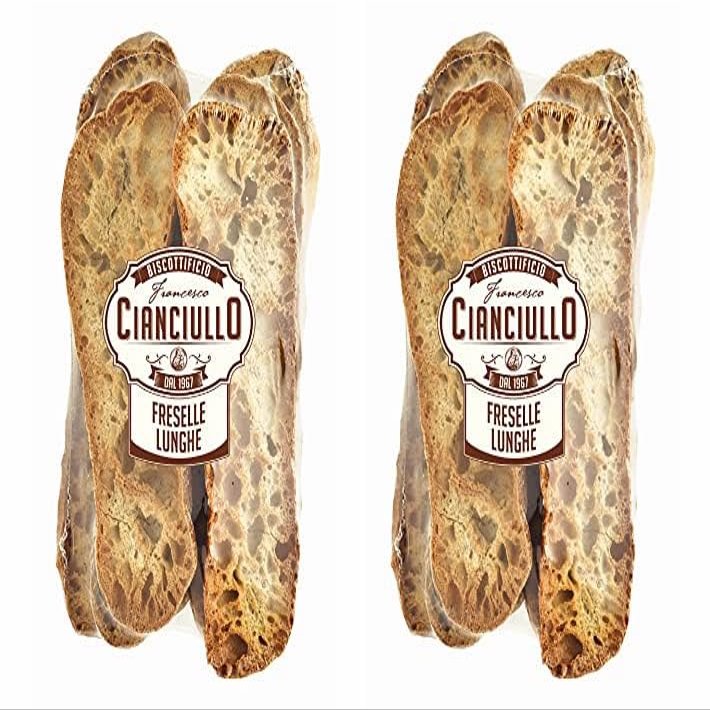 Cianciullo Freselle, Traditional Italian Toasted Bread, Pack of 2, 10.58 Oz, Crunchy Apulian Bread for Serving with Tomatoes and Basil