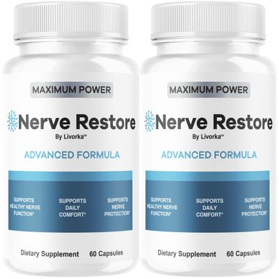 (2 Pack) Nerve Restore - Nerve Restore Advanced Formula Capsules Natural Premium Formula, Daily NerveRestore Pills Support Comfort, Nerve Restored Vitamins Health Wellness, 120 Capsules for 2 Months