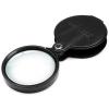 10x Small Pocket Magnifier Glass, Qirte Mini Folding Magnifying Lenses with Rotating Protective Leather Sheath for Seniors Reading, Inspection, Kids for Exploration, Elder Gift, 2 3/8'' Lens Size view 1