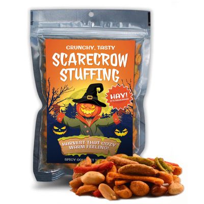 Creepy Scarecrow Stuffing Trail Mix Spicy Hot Sriracha Snacks for Men and Teen Boys Funny Halloween Gag Gifts Bucket Stuffers Costume Party Prizes