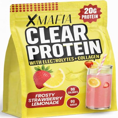 Clear Whey Protein Isolate Powder 20g Protein, 4g Electrolytes + Collagen Peptides, Zero Sugar, Refreshing Light Protein Drink Water, Whey Powder Protein Shake, Lactose Free Strawberry Lemonade