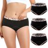 Carer Washable Incontinence Underwear for Women, 150ml Front & Back Absorbency, 5-Layer Leakproof Protection, Soft & Breathable Regular Briefs, Reusable High-Waisted Panties 3-Pack, Black, X-Large view 1