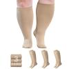 AMITOFO Plus Size Compression Socks 20-30mmHg Wide Calf for Men Women, Extra Large Compression Stockings Support for Running, Travel, Nurses, Pregnancy (3 Pairs) view 1